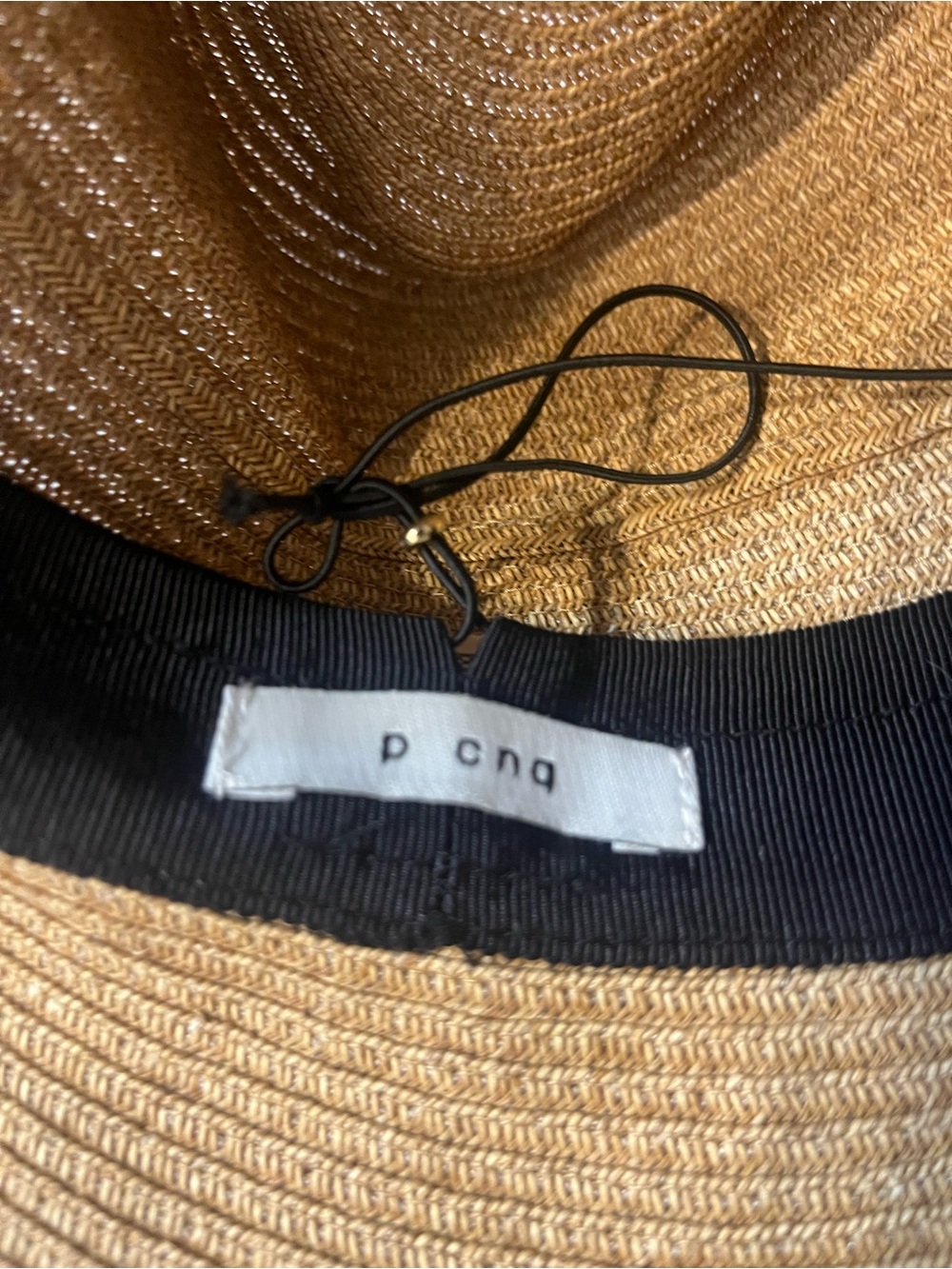 P C N Q Straw Sun Hat with Black Trim - tan
Adjustable size